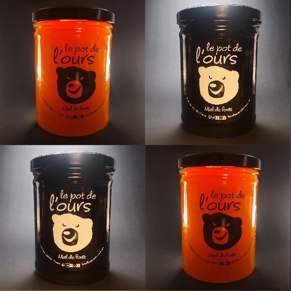 Pots de miel de 1,2 kg, pour les gourmands :-)